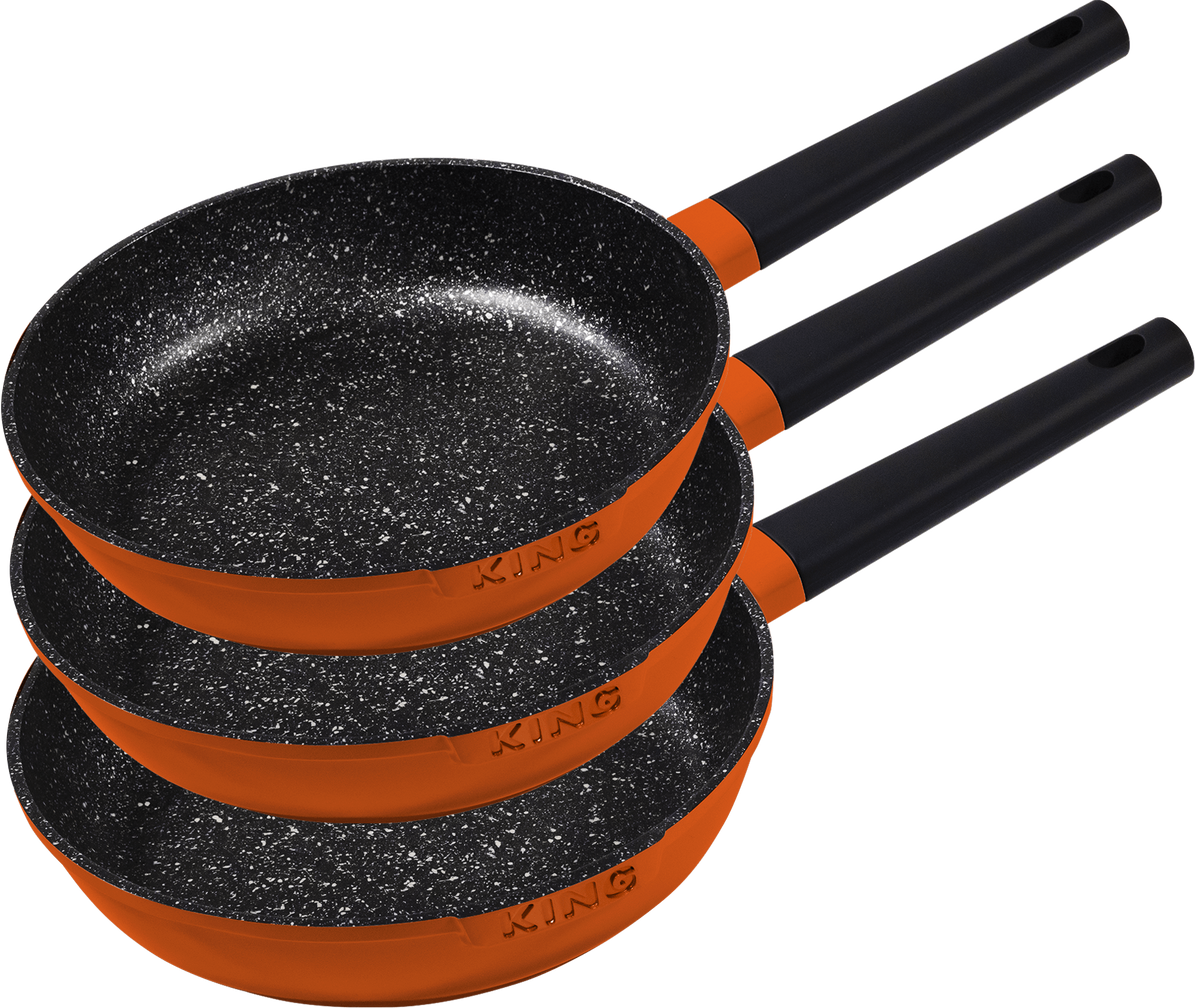 3tlg. Bratpfannenset« SHINE-ORANGE, Induktion, 20+24+28cm