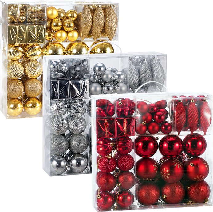 Weihnachtsbaumkugeln Weihnachtsbaumschmuck 102 tlg 3/4/6/8cm gold