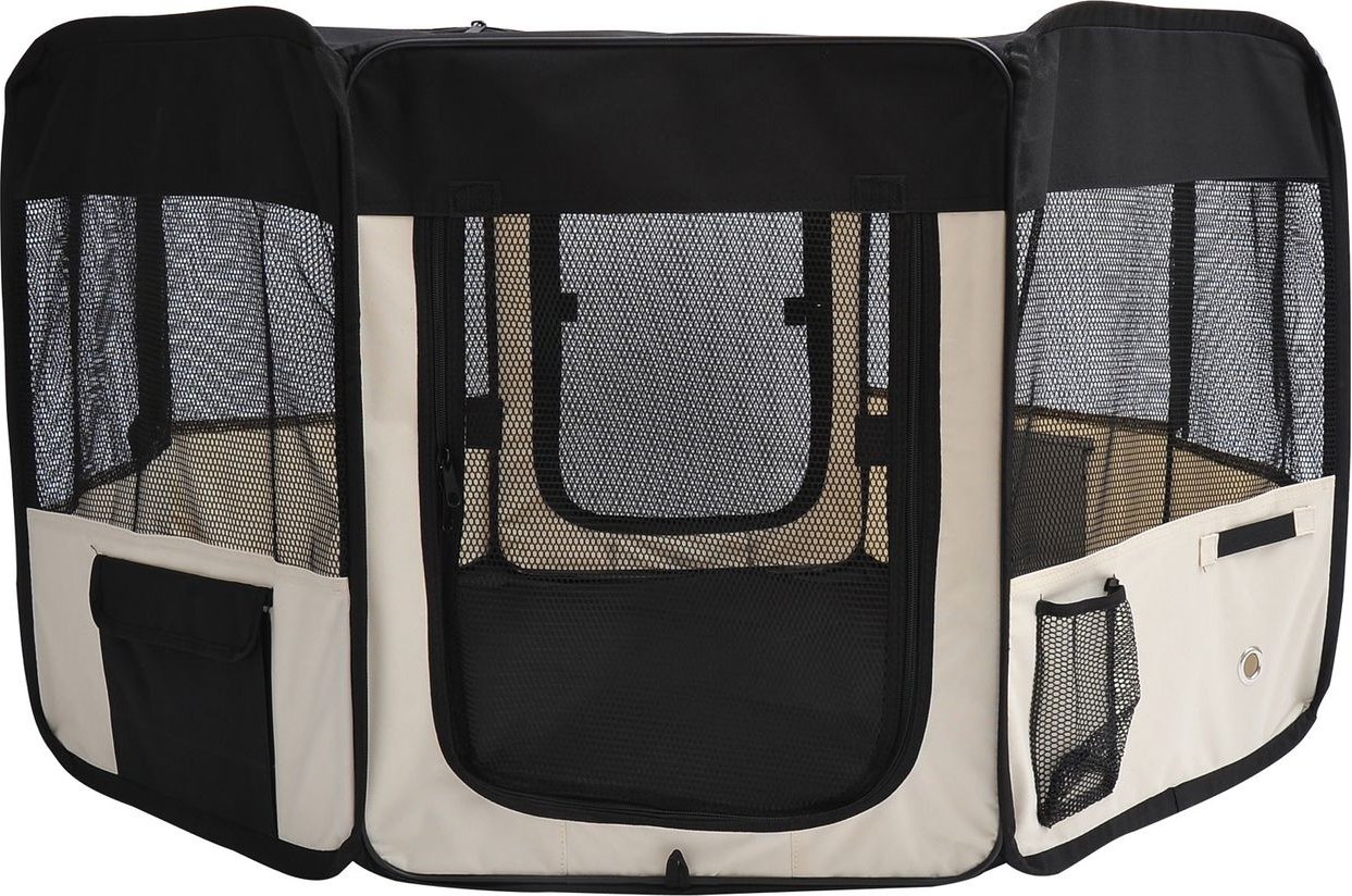 Welpenauslauf Welpenzaun Freilaufgehege Laufstall Klappbar Ø120 x H58 cm