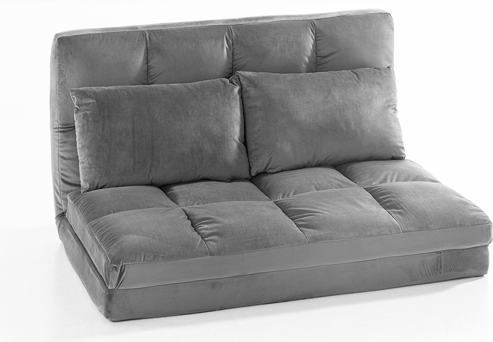 2 in 1 faltbares Bodensofa Bett mit Rückenlehne - Dunkelgrau