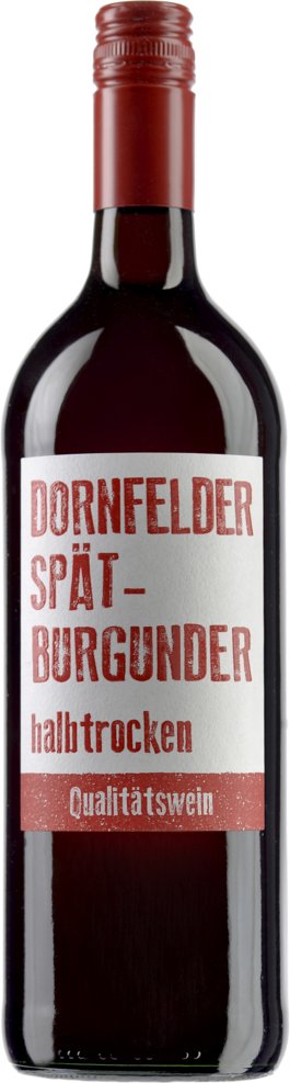 Dornfelder Spätburgunder QbA Rotwein, halbtrocken, Deutschland 1l