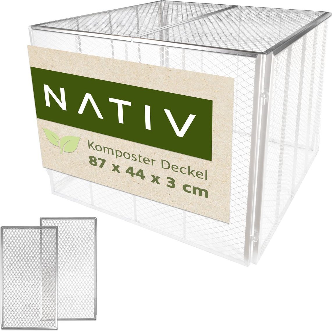 Thumbnail - Deckel für Metallkomposter 80x80 cm 2er Set, Abdeckung für Gartenkomposter silber