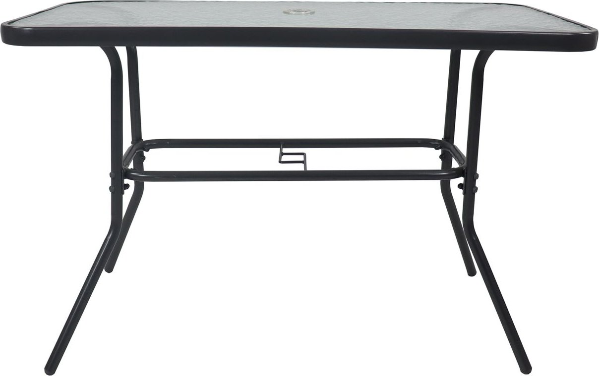 Gartentisch 110cm Stahl/Glas Anthrazit