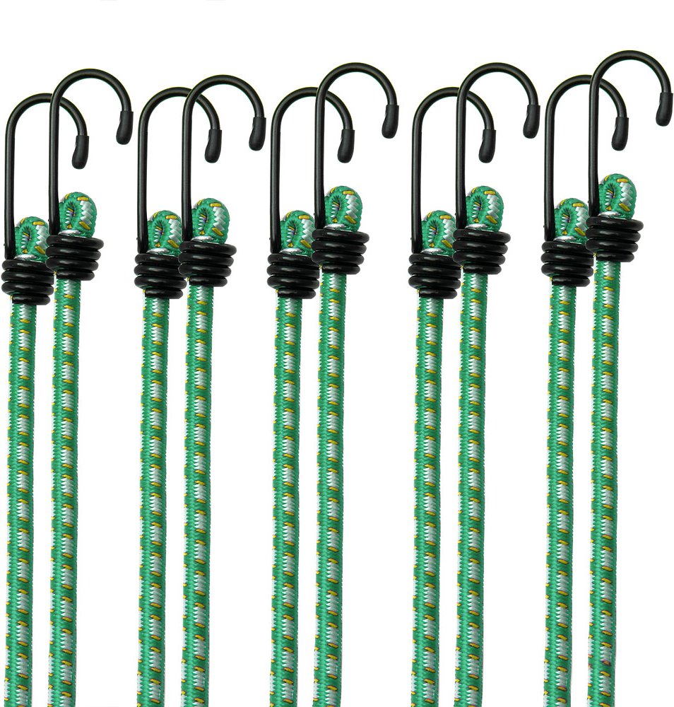 Deuba Spanngummi Expander 10er Set 61cm x 0,8cm grün / gelb