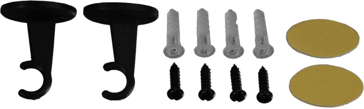 Thumbnail - Träger für Bistrostange, Scheibengardinenstange 8 mm Ø, schwarz, 2 Stück