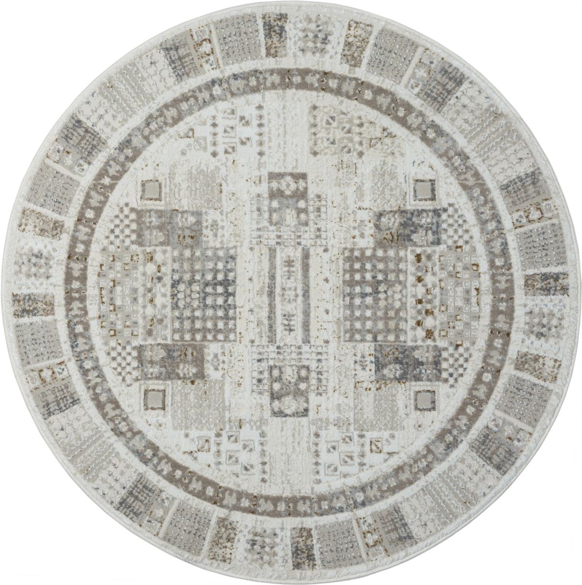 Teppich Aria , 120cm x 120cm, Farbe Beige, rund, Florhöhe 10mm
