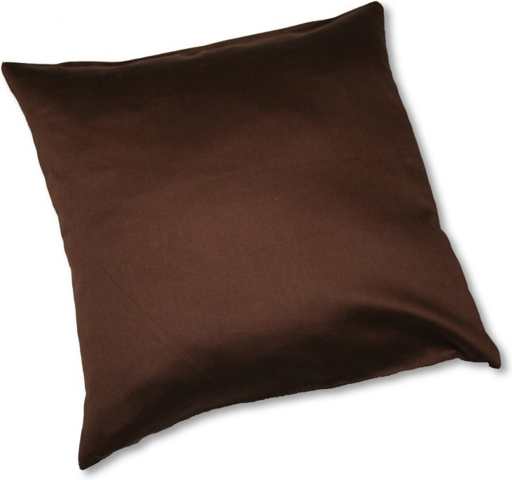 Baumwoll-Satin Kissenhülle Uni 2x 40/40 cm, Farbe braun