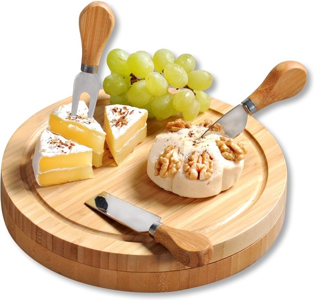 Käseschneideb. m. Besteck, Bambus, FSC