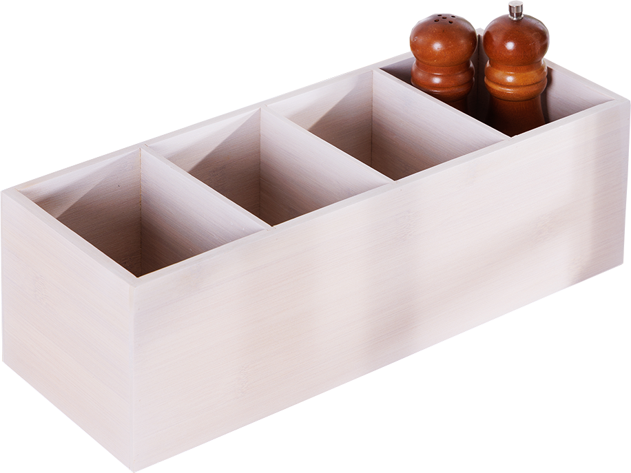 Bambus Aufbewahrungen "Weiß-lasiert"