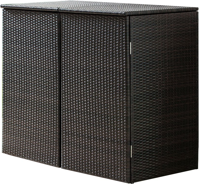 Mülltonnenbox 2er "Genua", ca. 111 x 65 x 104 cm - Grau