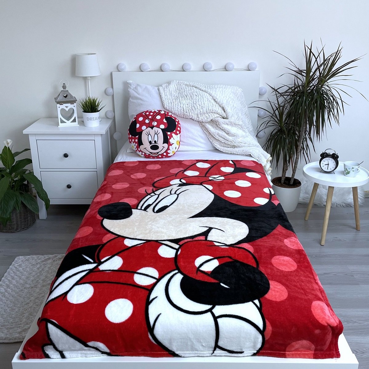 Disney Minnie Mouse Kuscheldecke 100×150 cm – Flauschige Mikroflanelldecke