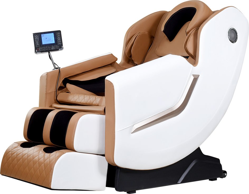 Premium Massagesessel mit innovativen Funktionen - Braun/Weiß