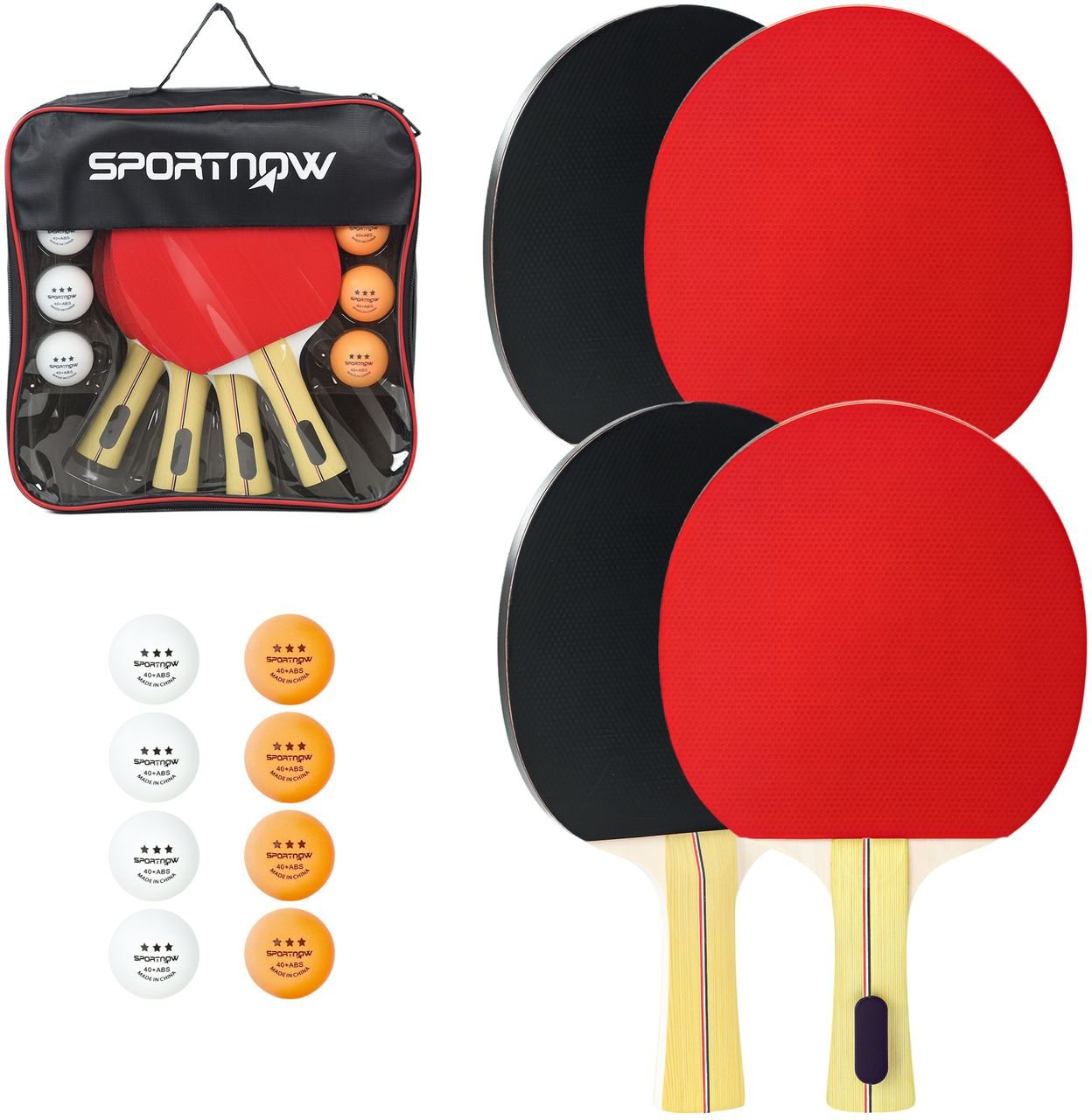 Tischtennisschläger Tischtennis Set mit Tischtennisschlägern, 8 Bällen