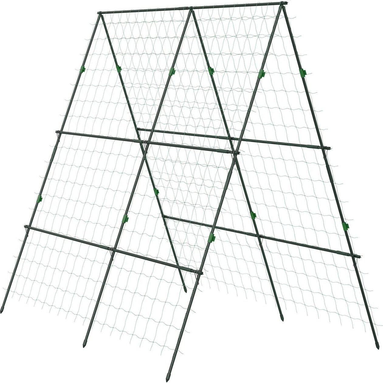 Outsunny Rankgitter, Rankhilfe, Verstellbares Pflanzengitter mit Netz Stahl Grün