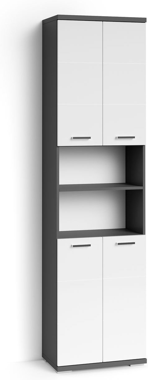 NEBRASKA Doppelhochschrank, Breite 50 cm, Hochglanz weiß