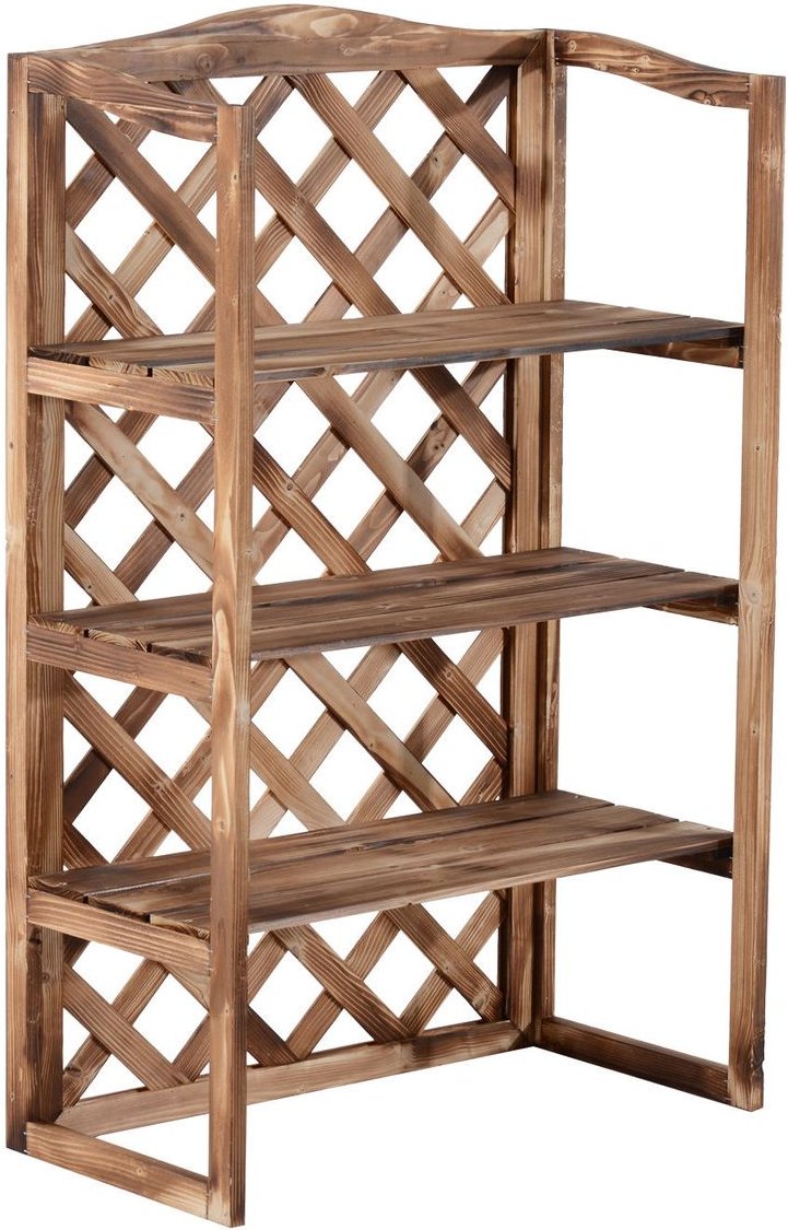 Blumenständer Blumenregal Pflanzregal Blumenbank 3 Etagen Tannenholz (Modell8)