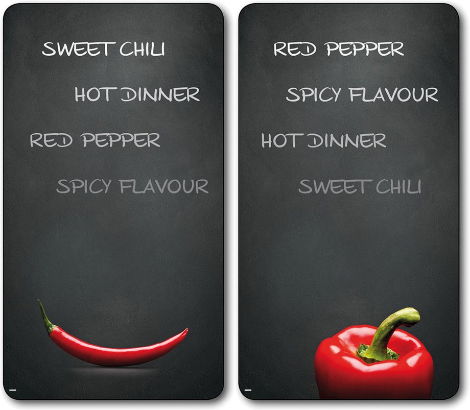 Multi-Glasschneideplatte, 2er Pack, Motiv: Chili