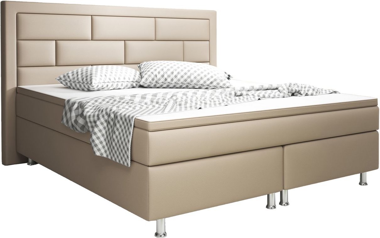Boxspringbett Nizza 180x200 cm Kunstleder Muddy