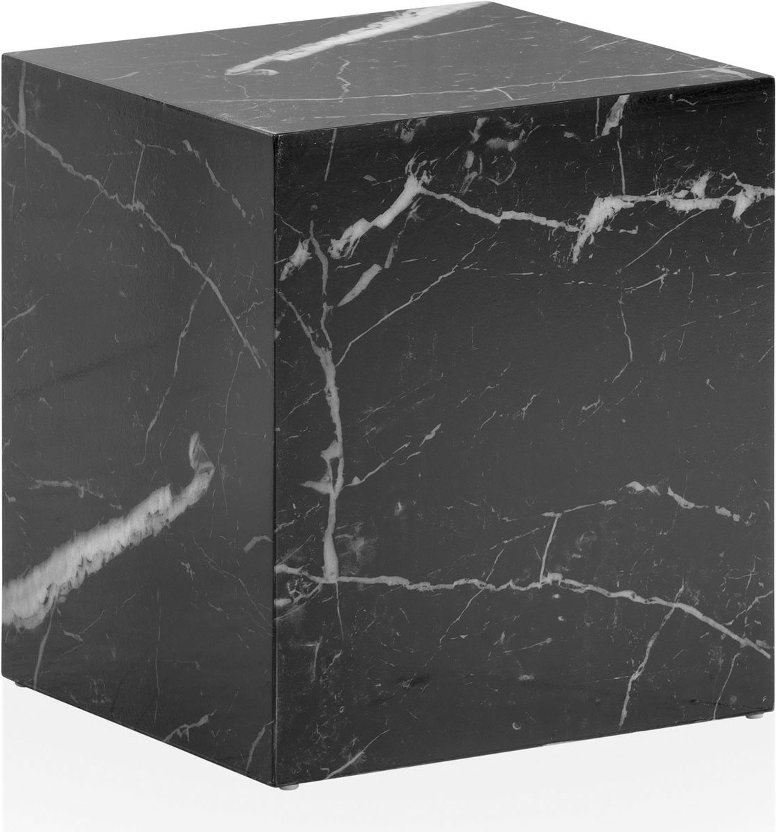 Couchtisch MONOBLOC Schwarz Marmor Optik 40cm Wohnzimmertisch Sofatisch