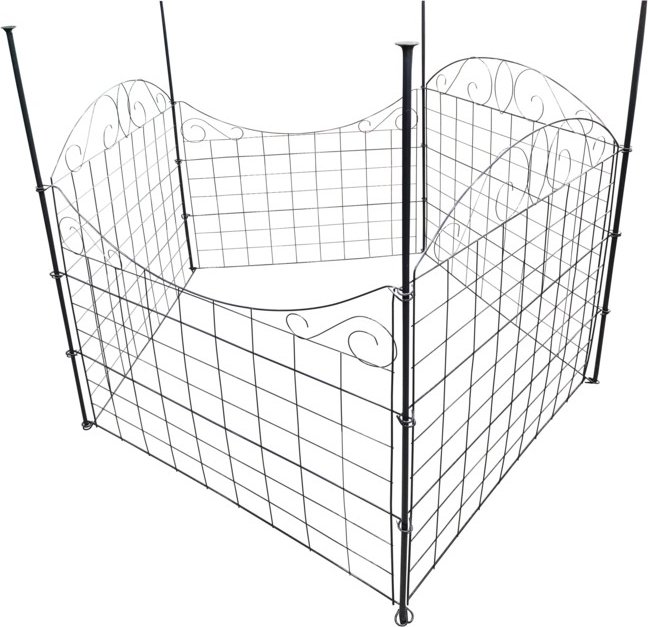 Thumbnail - Metall-Gartenzaun, M3, pulverbeschichtet, ca. 77,5 x 64 cm - Anthrazit