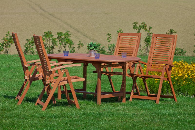 Gartenmöbelset Cordoba 5tlg. Ausziehtisch oval