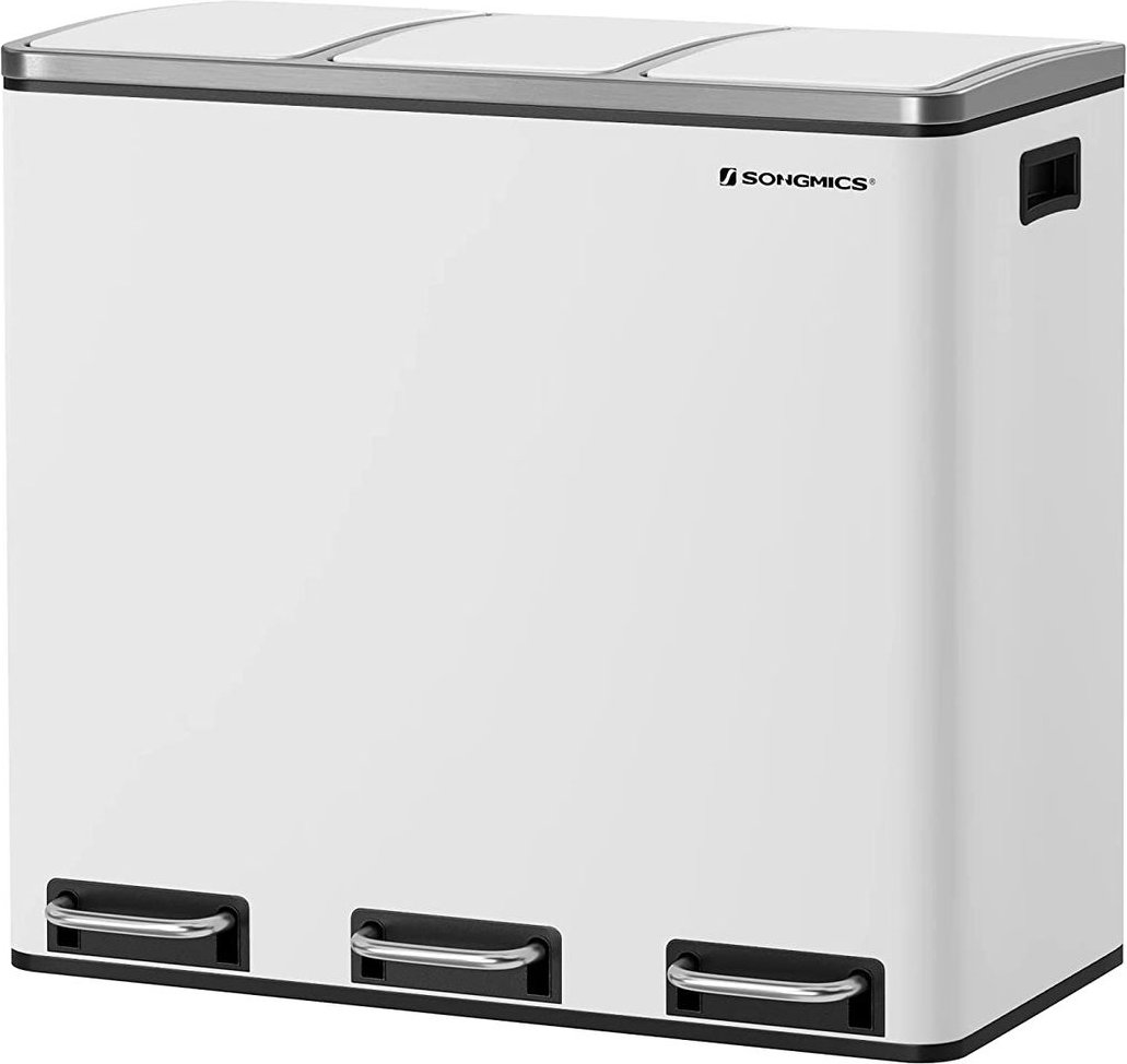 Mülleimer weiß, 61,5x56x31,5 cm