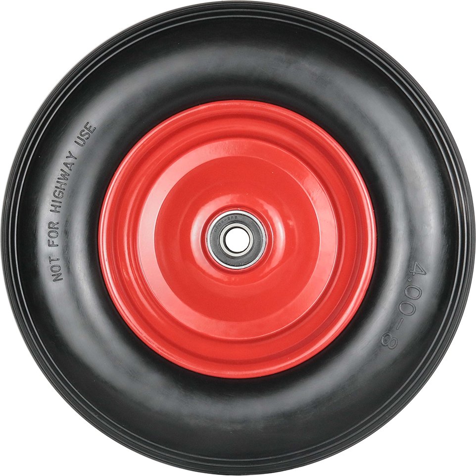 Sackkarrenrad mit Stahlfelge, Bohrung ca. 20 mm - Rot/Schwarz