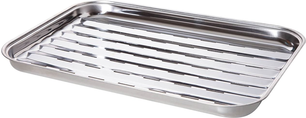 Paella Grillschale Edelstahl 34x24x2,5 cm, spülmaschinenfest, universell