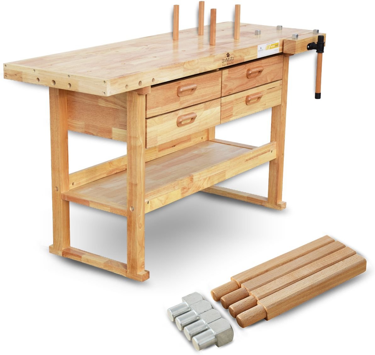 Hobelbank WORK-1640 aus Massivholz