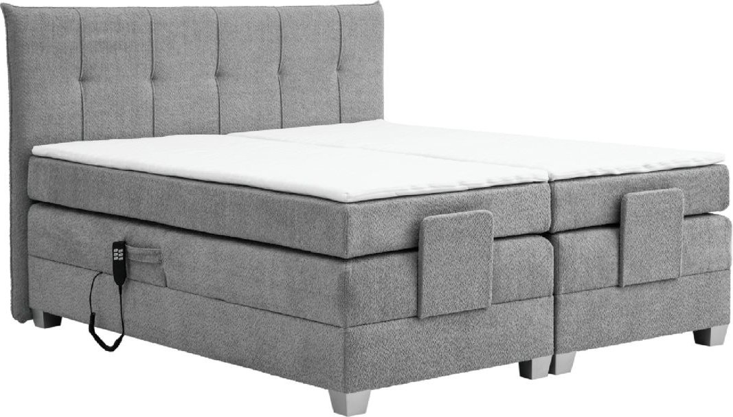 Boxspringbett BERN 180x200 cm mit Motor grau Coral 75