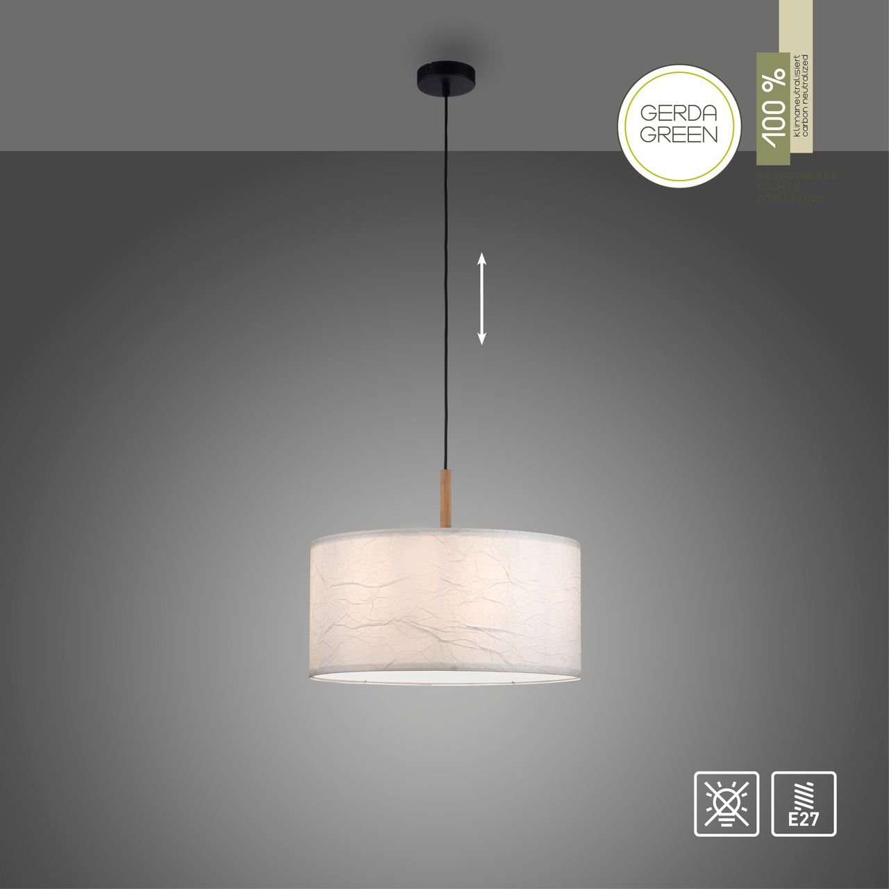 Thumbnail - Pendelleuchte GREEN SOFIE, 1x E27/10,00 Watt, Ø44,5 cm, Weiss