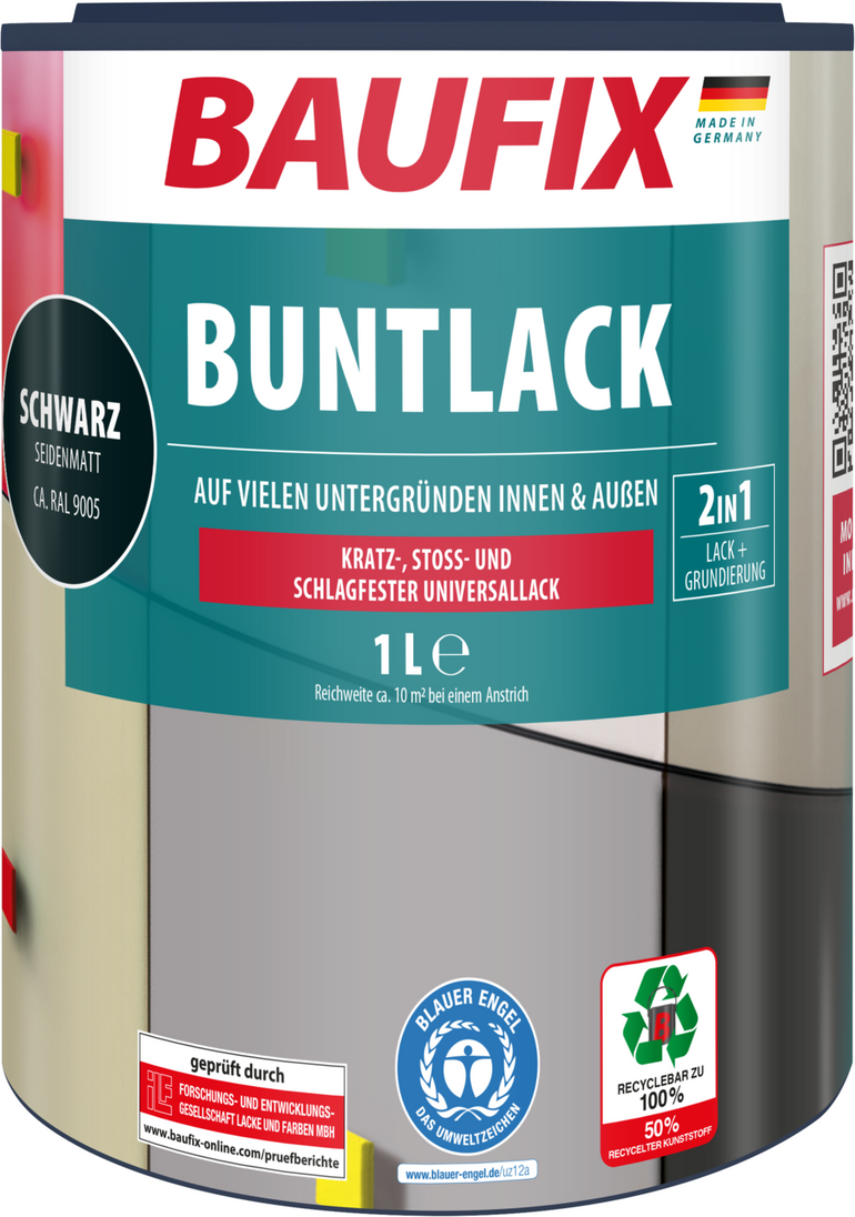 Thumbnail - BAUFIX Buntlack seidenmatt schwarz