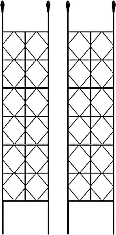 2tlg. Rankgitter für Kletterpflanzen, ca. 30 x 140 cm - Schwarz