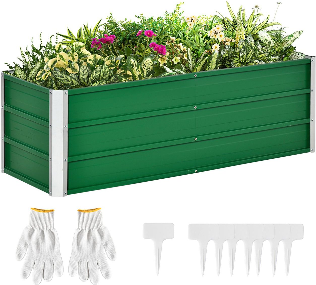 Thumbnail - Hochbeet aus Stahl Gartenbeet Pflanzkasten Blumenkübel mit Handschuhe