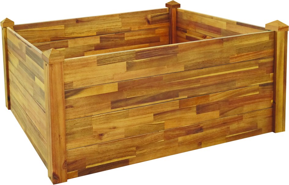 Holz Pflanzkübel, Pflanzkübel, Blumenkasten, Blumenkübel 118 x 78 x 34 cm FSC braun