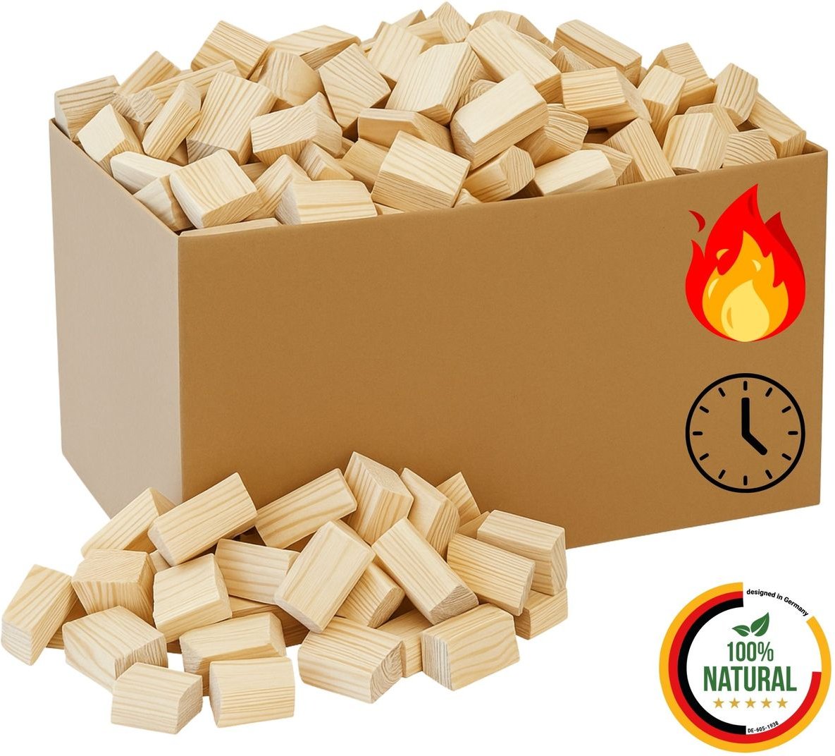 10kg Holzblöcke Holzstücke Holzklötze Feuerholz Brennholz Anzündholz trocken