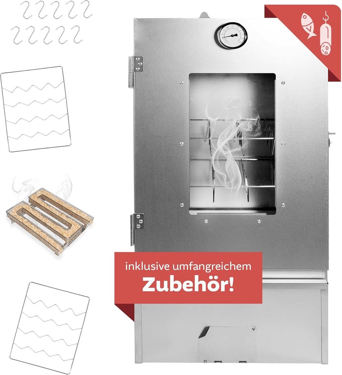 Thumbnail - Räucherofen Edelstahl mit Räucherschnecke