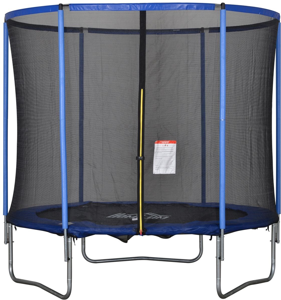Trampolin mit Sicherheitsnetz Gartentrampolin für Innen- und Außenbereich Blau+Schwarz bis 113,6 kg Ø244 x 240H cm