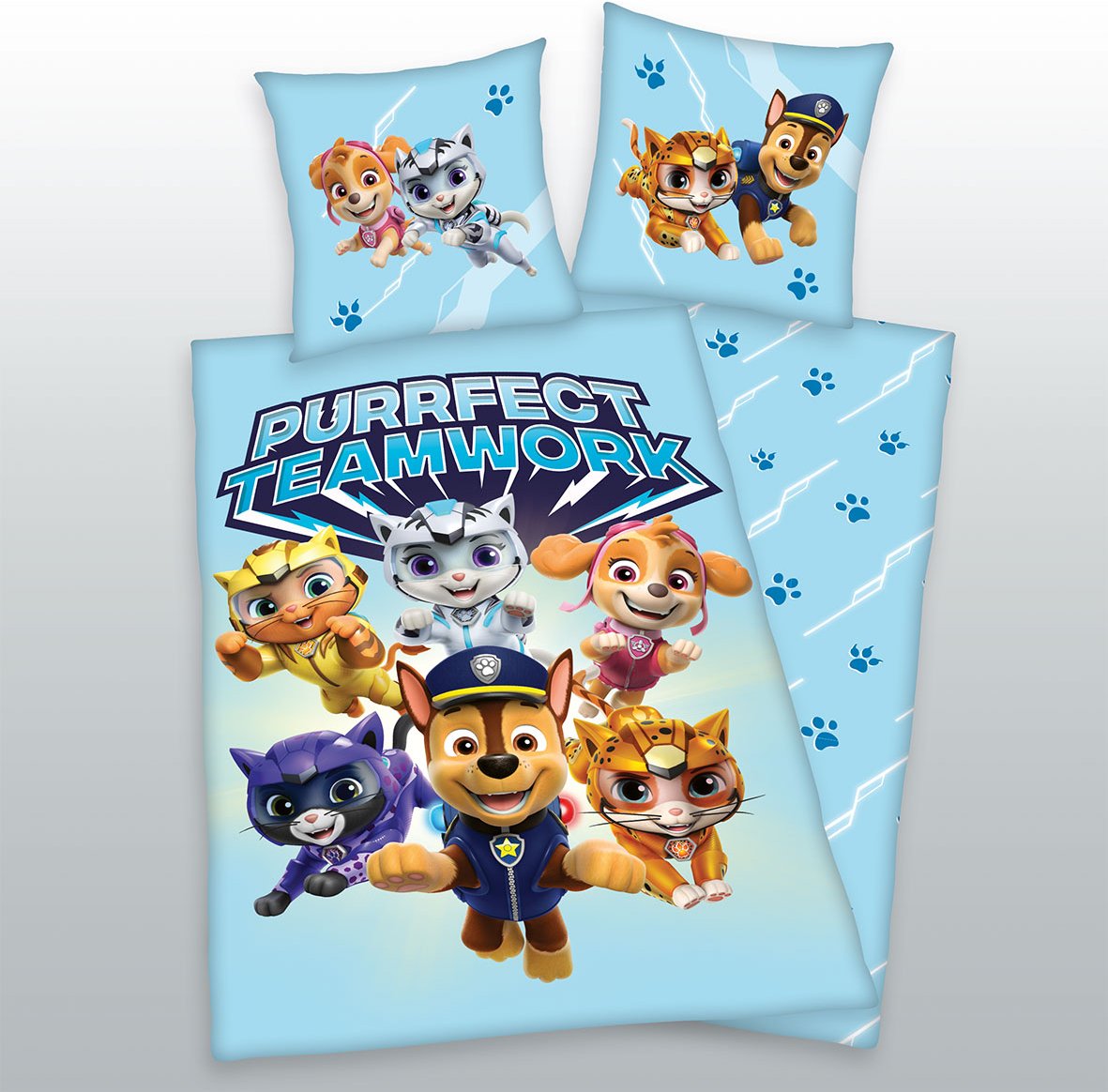 Paw Patrol Bettwäsche Größe 80x80 + 135x200 cm