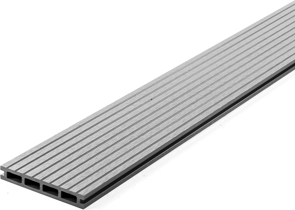 WPC Terrassendielen grob geriffelt, ca. 6m² (2,20 m) - Hellgrau