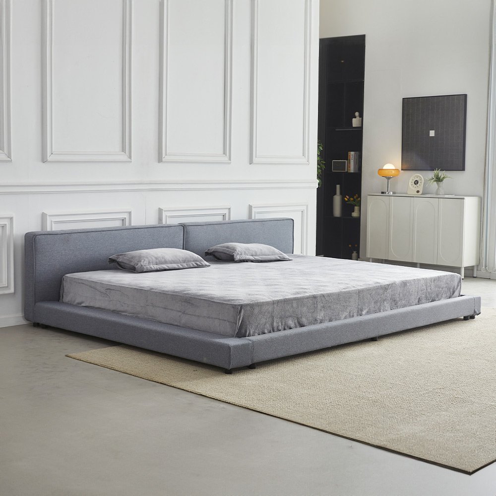 HOME DELUXE Bett mit Ablage GALAXIS Grau - 270 x 200 cm