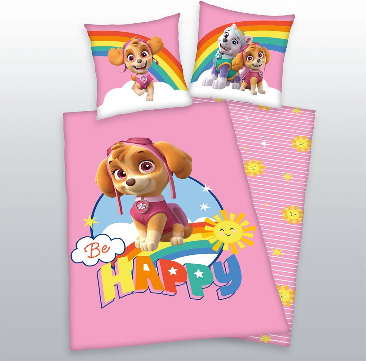 Paw Patrol Bettwäsche Größe 80x80 + 135x200 cm