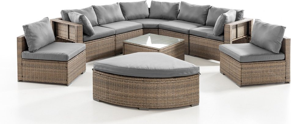 Multifunktionale Lounge-Sitzgruppe RIVIERA mit Auflagen & Tisch mit Aufbewahrung