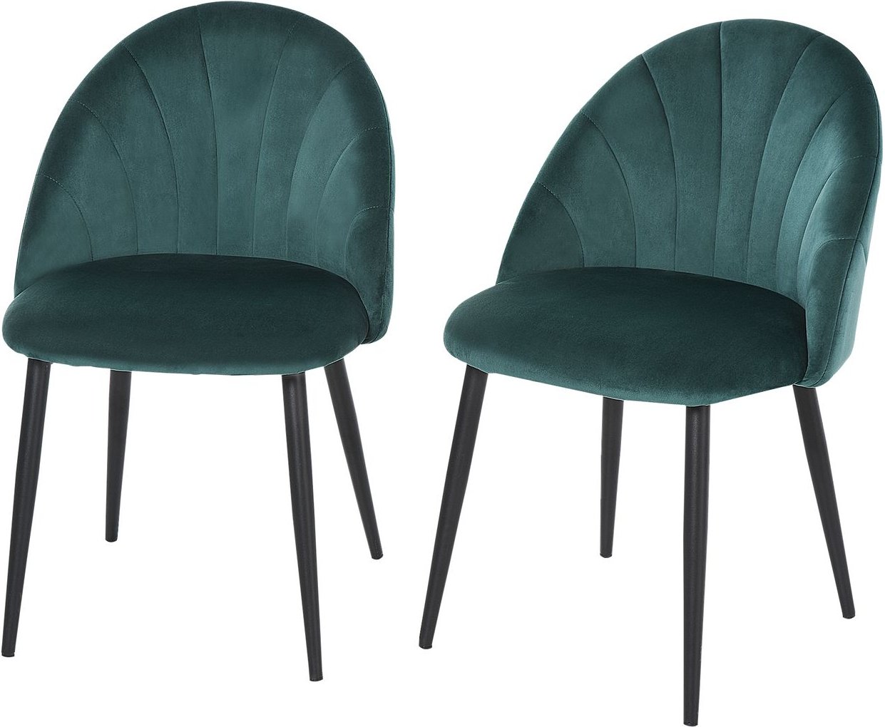 Thumbnail - Esszimmerstühle 2er Set Küchenstuhl Wohnzimmerstuhl mit Rückenlehne Samt