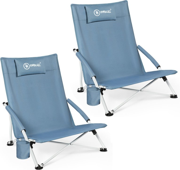 HOMECALL Klappstuhl Strandstuhl leicht Campingstuhl, mit Getränkehalter, bis 120 kg
