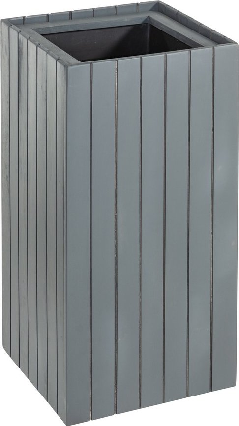 Pflanzkübel aus Akazienholz, quadratisch, ca. 30 x 30 x 64 cm - Anthrazit