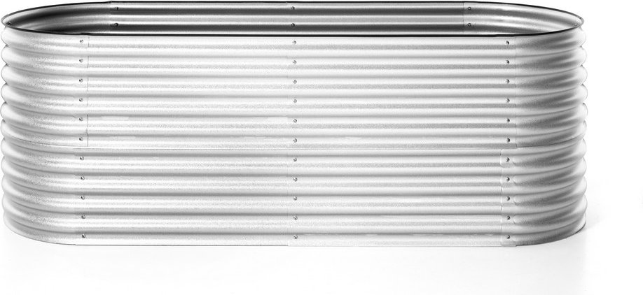 Stahl Oval Hochbeet XL - Silber