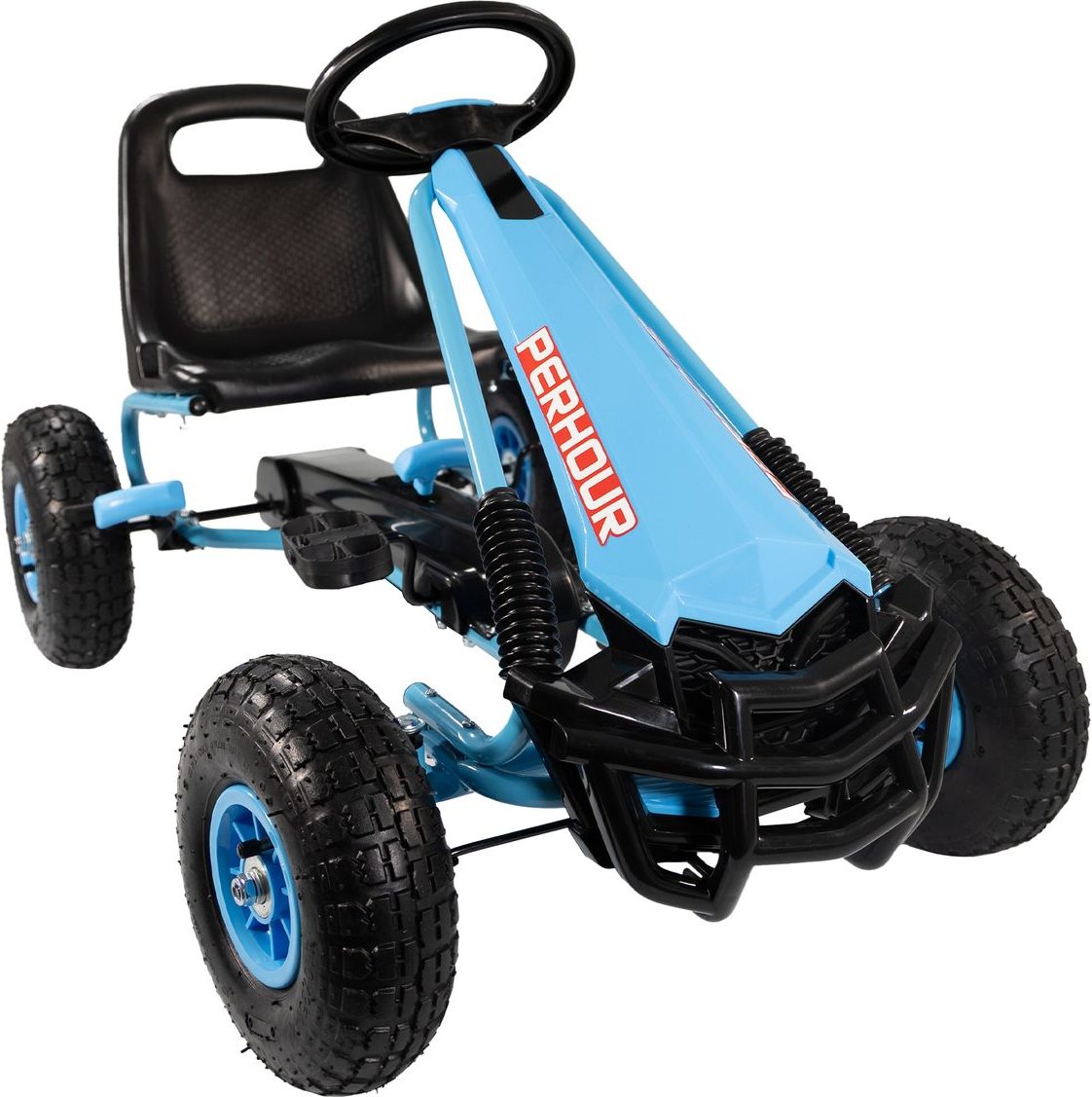 Go Kart Tretfahrzeug blau mit Luftreifen, Kinderfahrzeug ab 3 Jahre