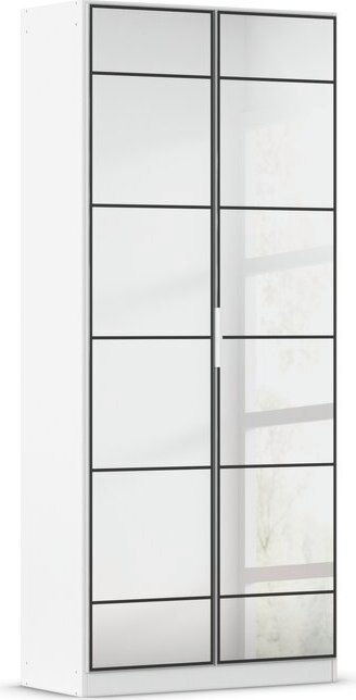 rauch Acero Garderobenschrank 2-türig, mit Grauspiegel, Farbe Weiß Breite 91 cm