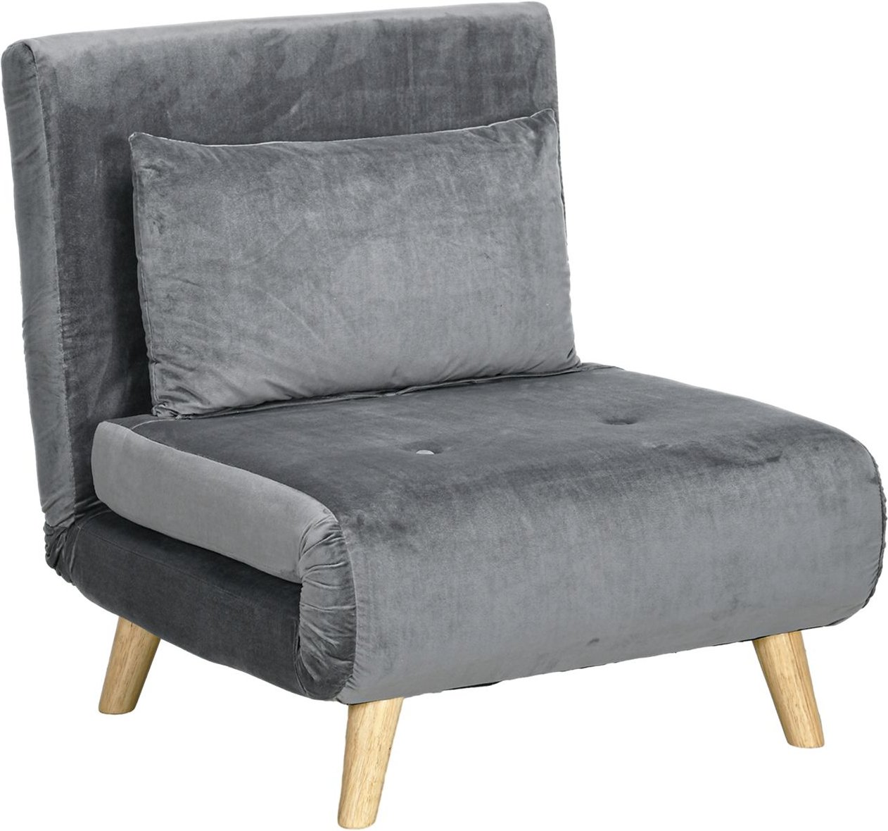 Thumbnail - Schlafsessel, Klappsessel mit Bettfunktion, Schlafsofa mit Kissen, Grau